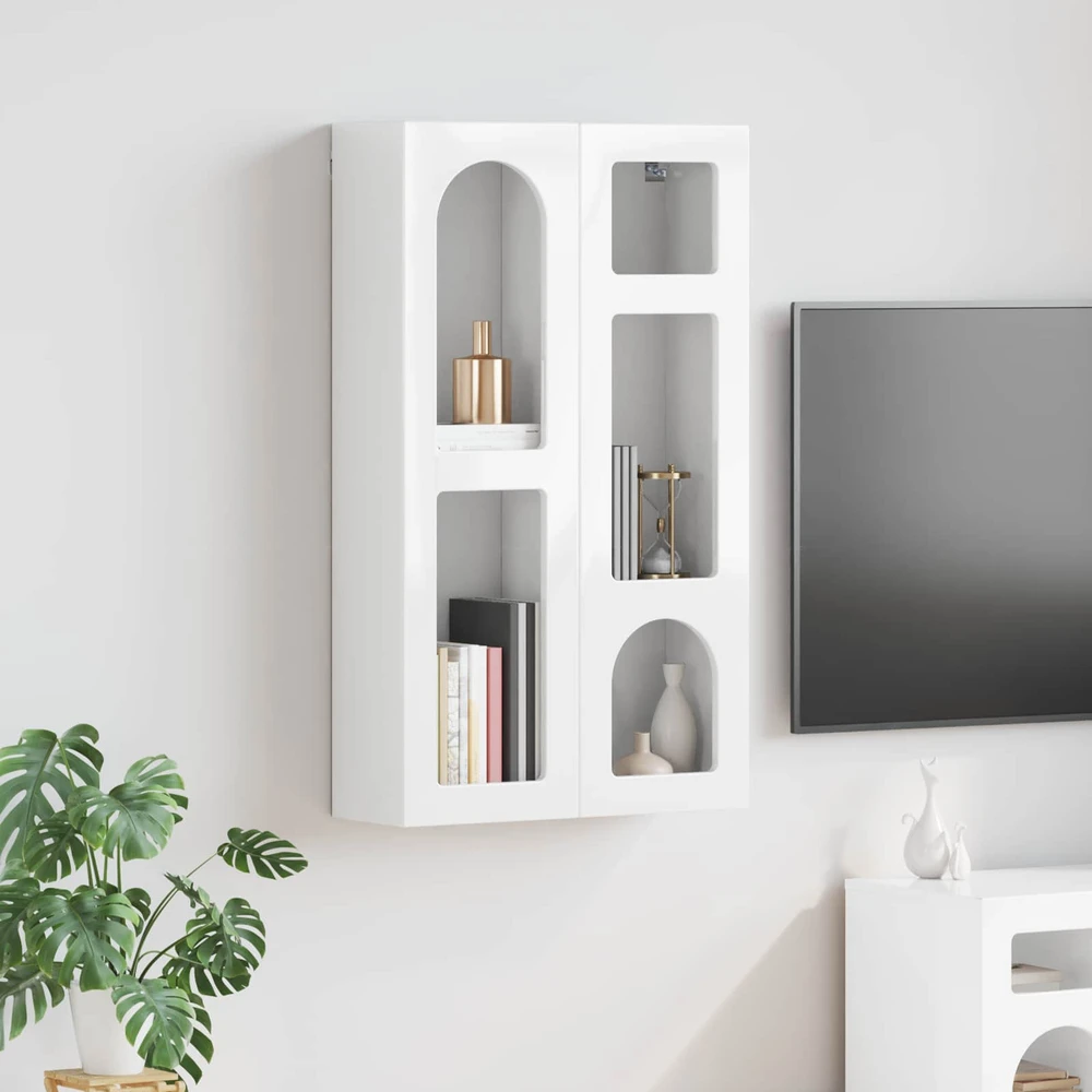 Pakabinama spintelė ELST Itin blizgi balta 59 x 20 x 100 cm