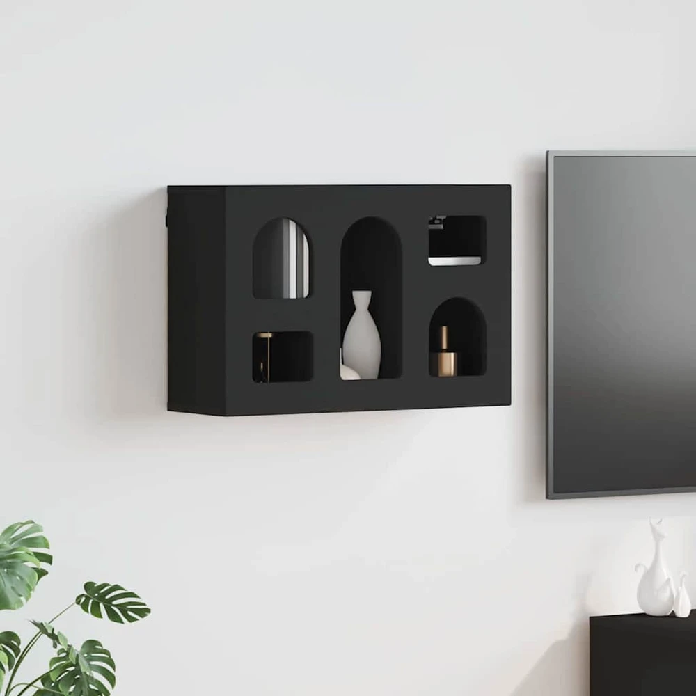 Pakabinama spintelė ELST Juoda 60 x 20 x 40 cm Apdirbta mediena