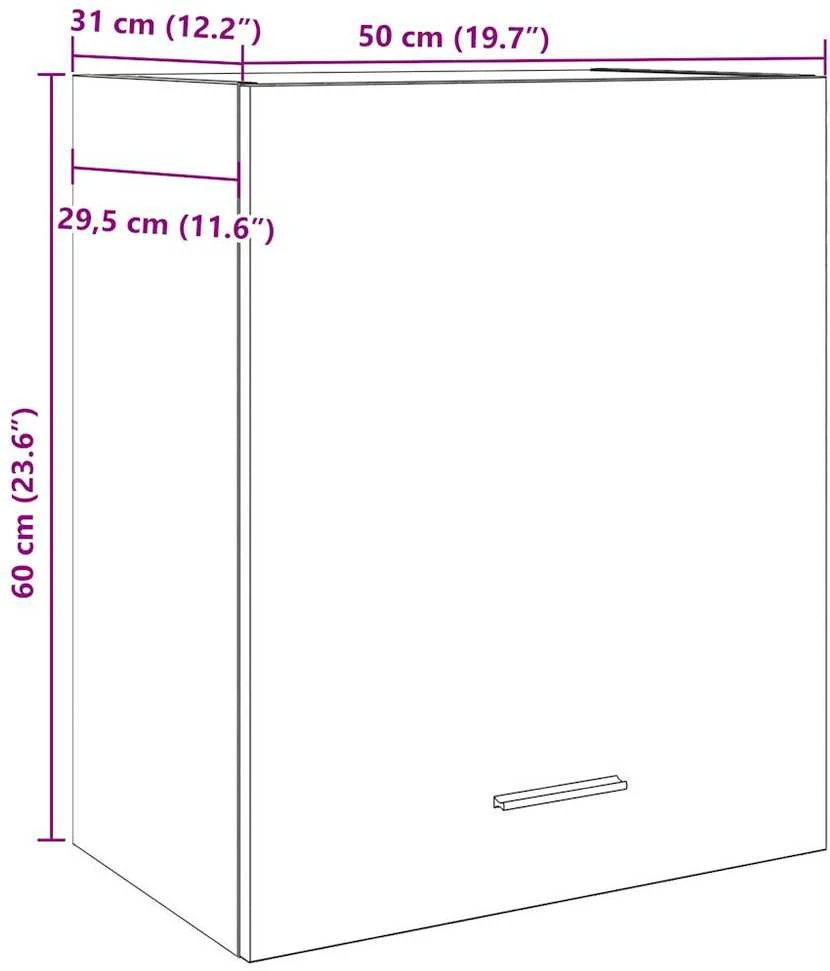 Pakabinama spintelė, betono pilkos spalvos, 50x31x60cm, MDP