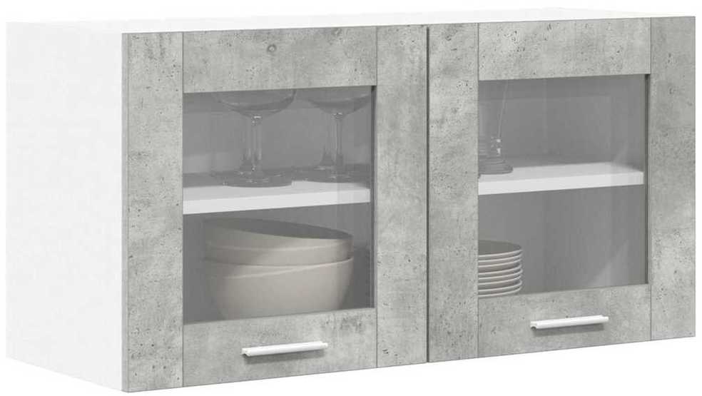 Pakabinama spintelė Betono pilka ir balta 80 x 31 x 40 cm