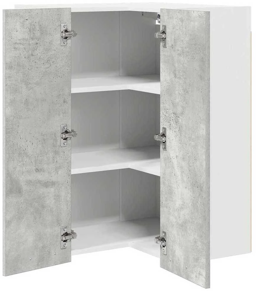 Pakabinama spintelė Betono pilka ir balta 57 x 57 x 80 cm