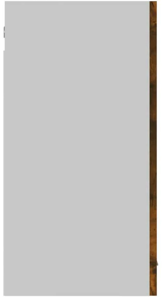 Pakabinama stiklinė spintelė, ąžuolo, 80x31x60cm, mediena