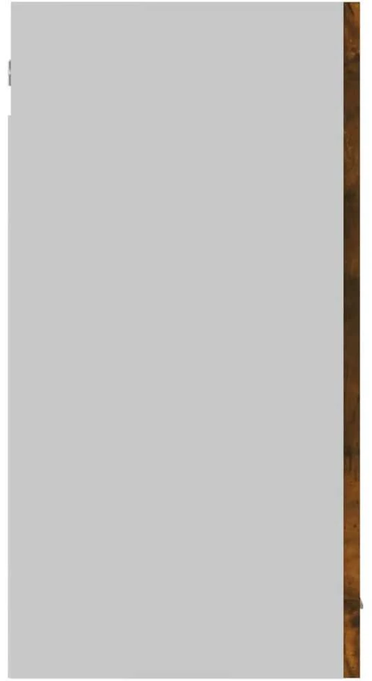 Pakabinama stiklinė spintelė, ąžuolo, 80x31x60cm, mediena