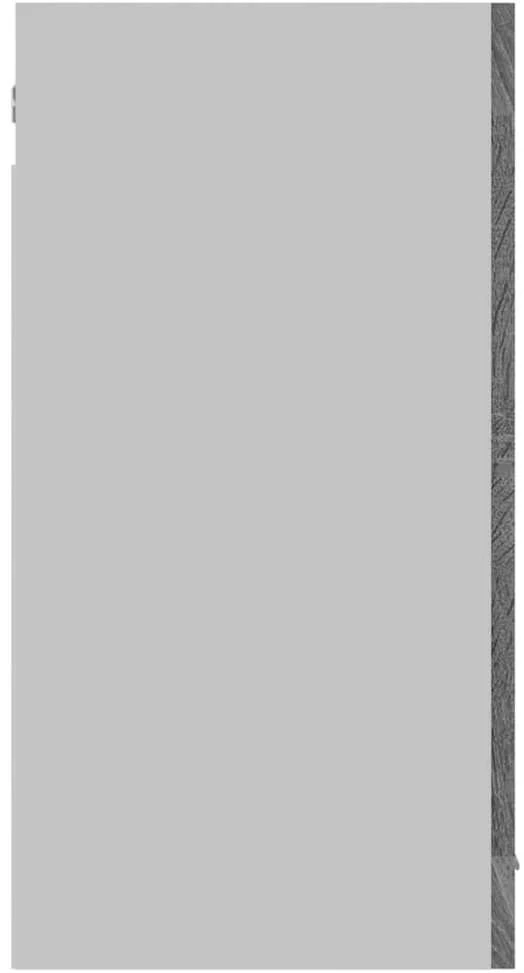 Pakabinama stiklinė spintelė, pilka ąžuolo, 80x31x60cm, mediena