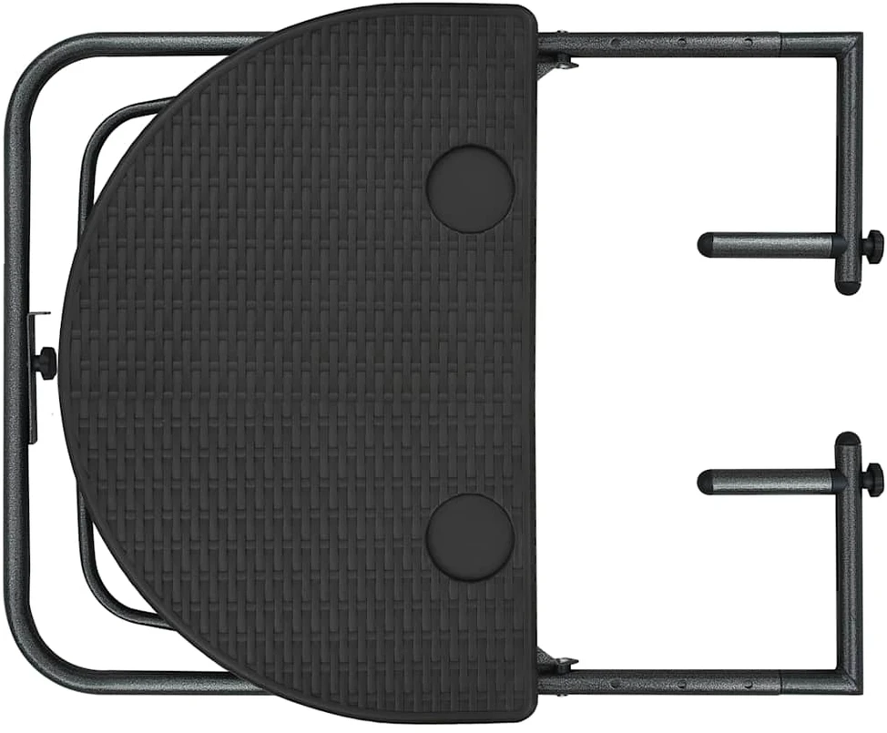 Pakabinamas balkono stalas, rudas, 60x64x83,5cm, plastikas