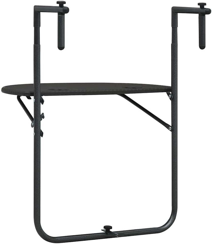Pakabinamas balkono stalas, rudas, 60x64x83,5cm, plastikas