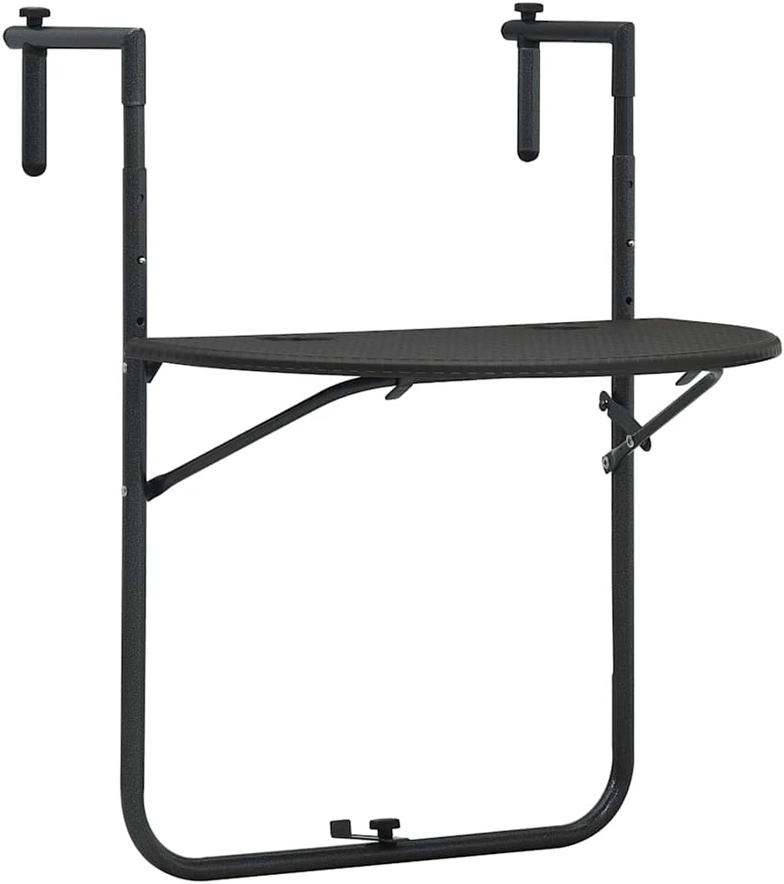 Pakabinamas balkono stalas, rudas, 60x64x83,5cm, plastikas