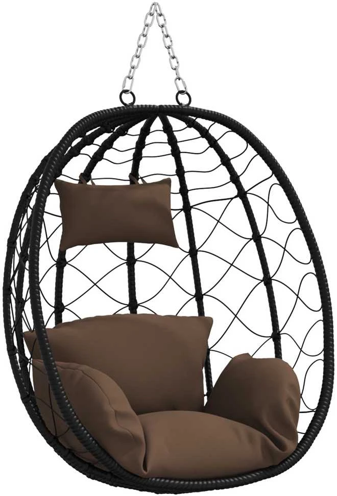 Kabantis kiaušinis poliratanas 91,5 x 54,5 x 107 cm Kavos