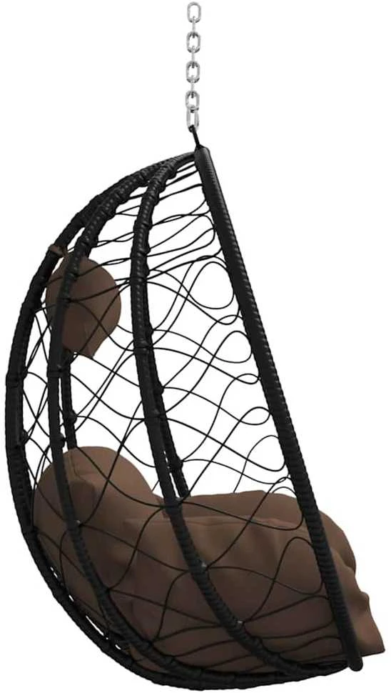 Kabantis kiaušinis poliratanas 91,5 x 54,5 x 107 cm Kavos