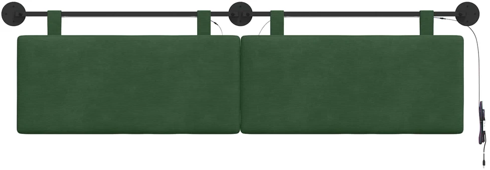 Pakabinamas lovos galvūgalis Džiunglių žalia Kordūrinis audinys