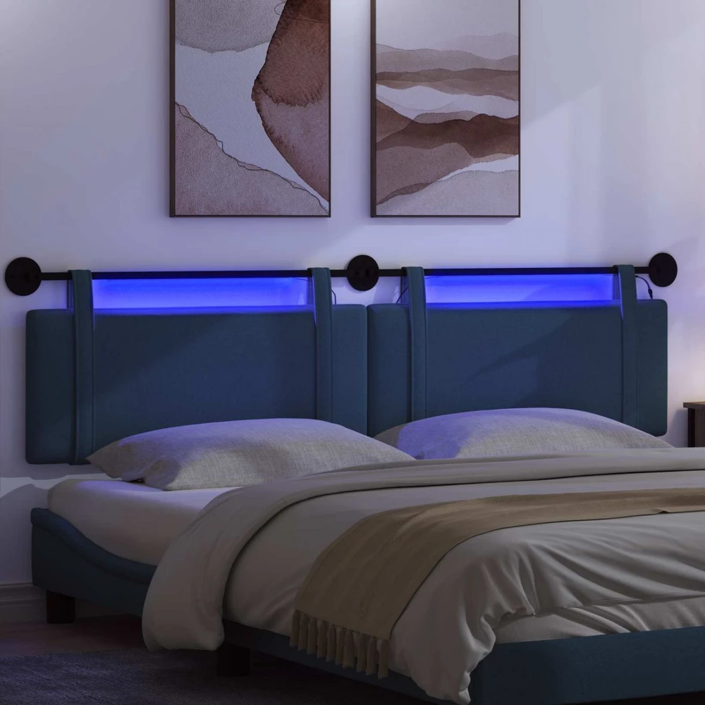 Pakabinamas lovos galvūgalis Mėlyna Audinys