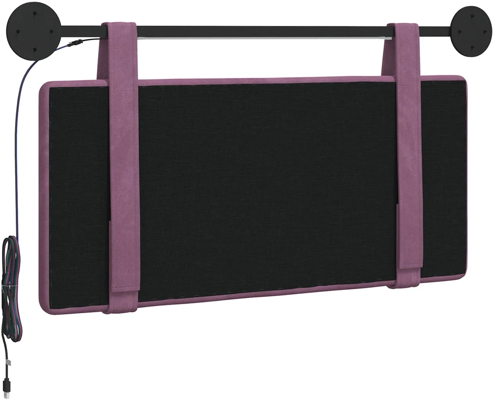 Pakabinamas lovos galvūgalis Su LED šviesa Violetinė Aksomas