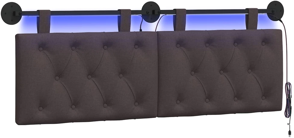 Pakabinamas lovos galvūgalis Su LED šviesa Tamsiai rudas
