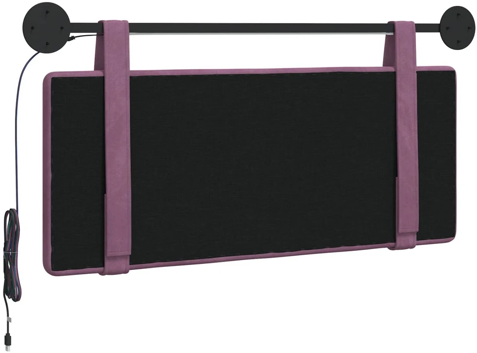 Pakabinamas lovos galvūgalis Su LED šviesa Violetinė Aksomas