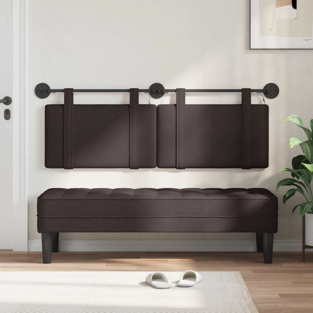 Pakabinamas lovos galvūgalis Tamsiai rudas Audinys