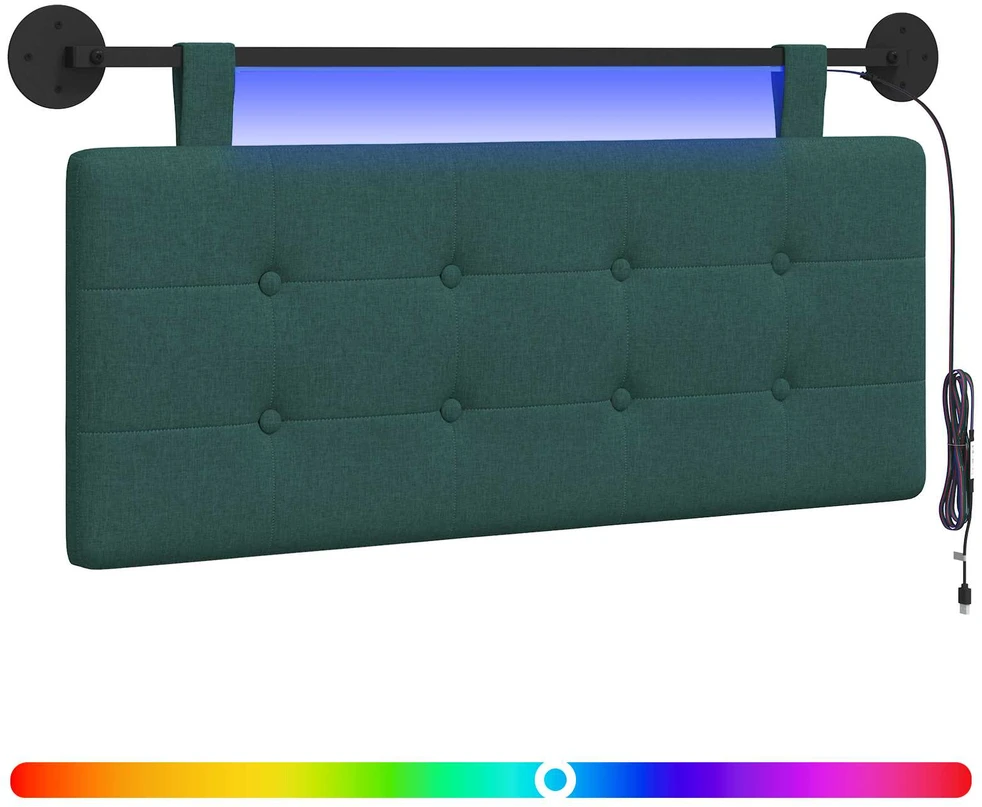 Pakabinamas lovos galvūgalis Su LED šviesa Tamsiai žalia