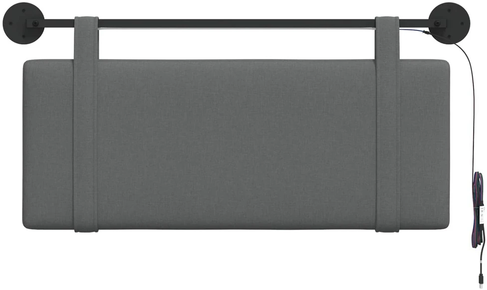 Pakabinamas lovos galvūgalis Tamsiai pilka Audinys