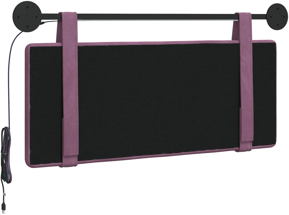 Pakabinamas lovos galvūgalis Su LED šviesa Violetinė Aksomas