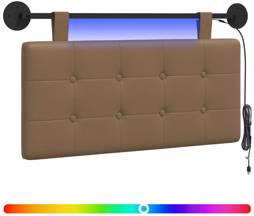 Pakabinamas lovos galvūgalis Su LED šviesa Kapučino