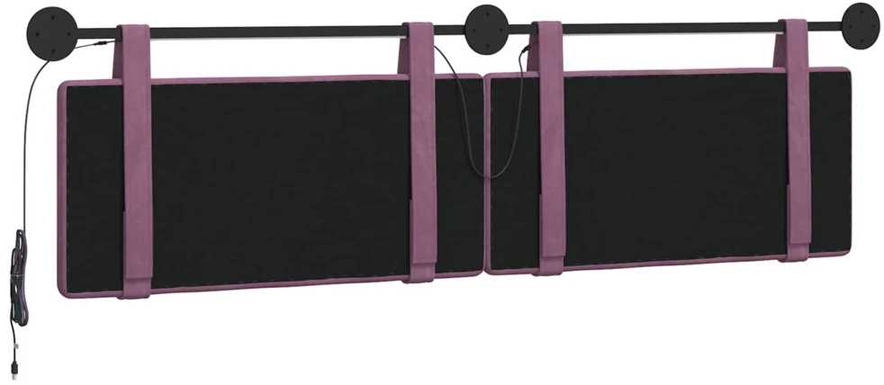 Pakabinamas lovos galvūgalis Su LED šviesa Violetinė Aksomas