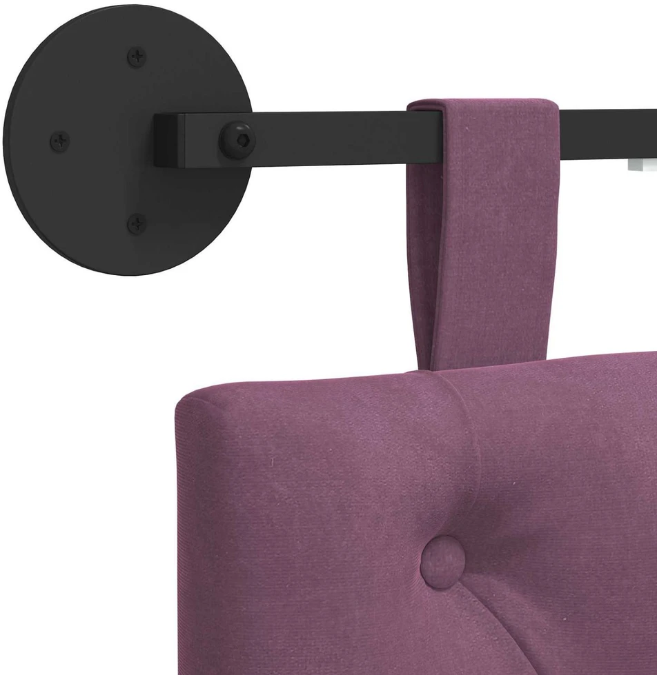 Pakabinamas lovos galvūgalis Su LED šviesa Violetinė Aksomas