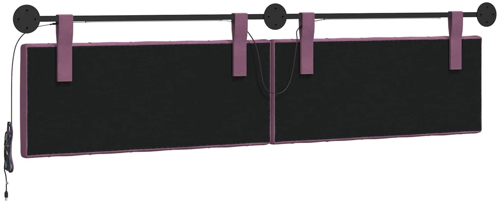 Pakabinamas lovos galvūgalis Su LED šviesa Violetinė Aksomas