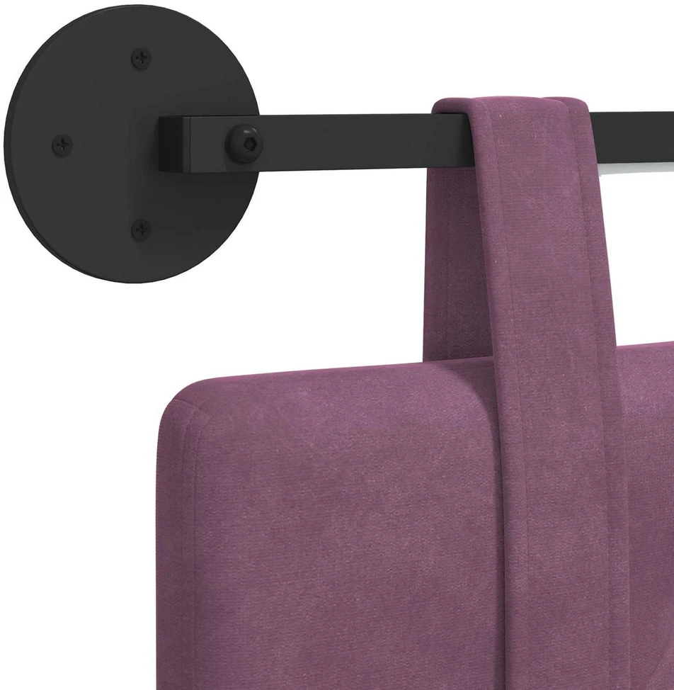 Pakabinamas lovos galvūgalis Su LED šviesa Violetinė Aksomas