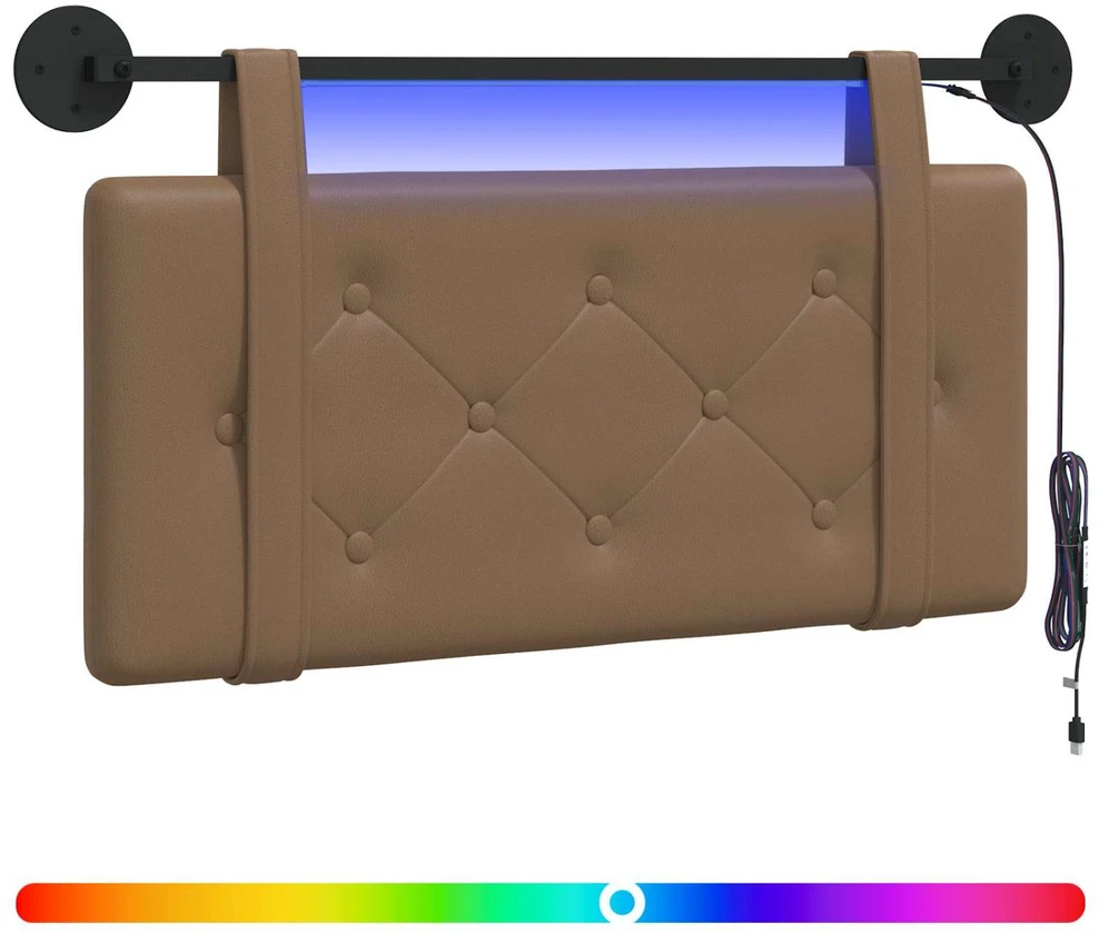 Pakabinamas lovos galvūgalis Su LED šviesa Kapučino