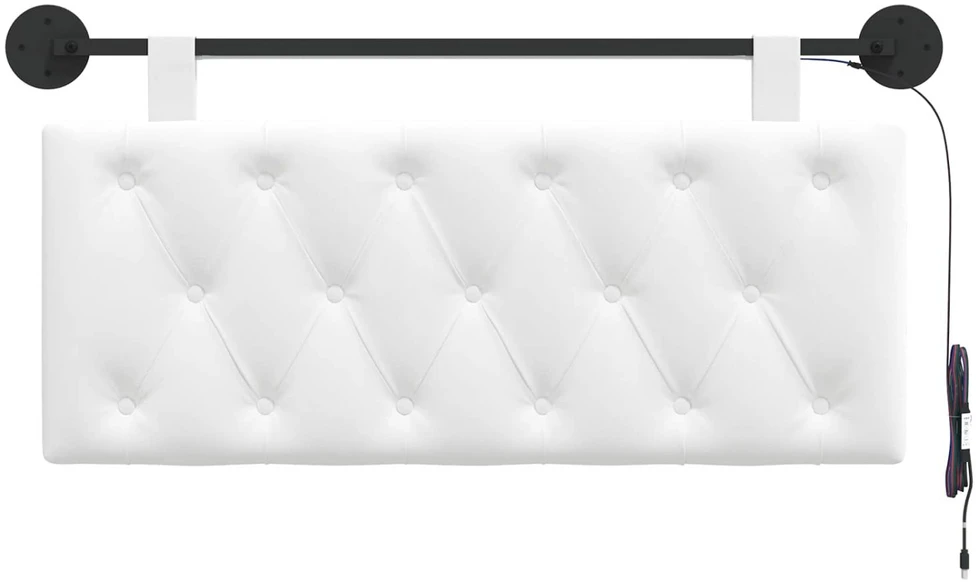 Pakabinamas lovos galvūgalis Su LED šviesa Balta Audinys
