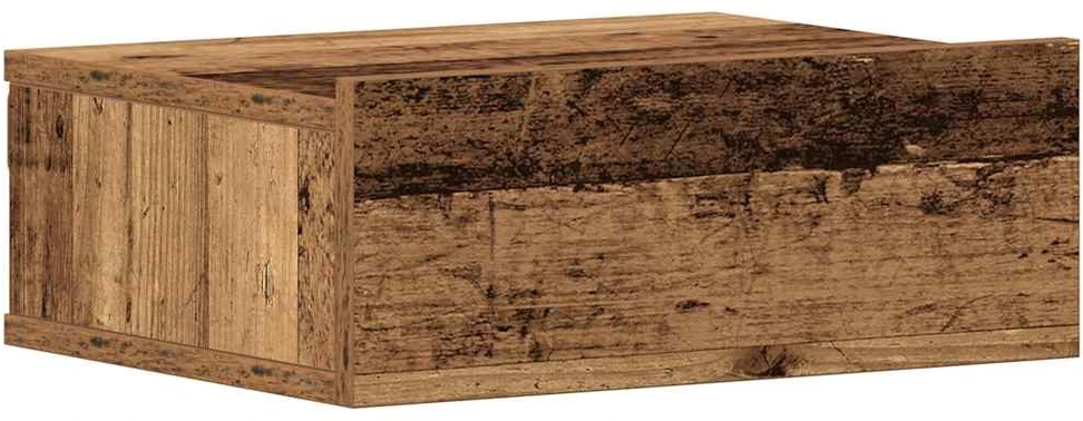 Pakabinamas naktinis staliukas, sena mediena, 40x32x15 cm, inžinerinė mediena