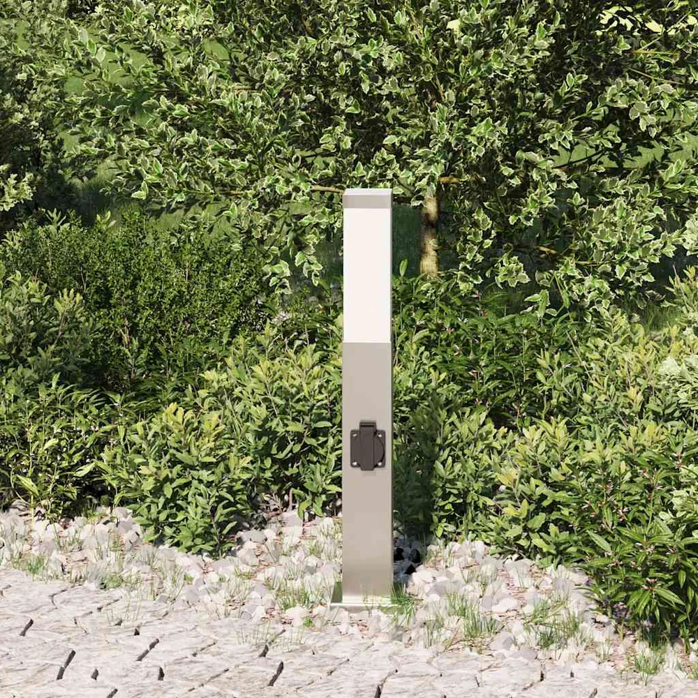 Pakabinamas šviestuvas Apsauginis šviestuvas su lizdu, 50 cm, nerūdijantis plienas, IP44