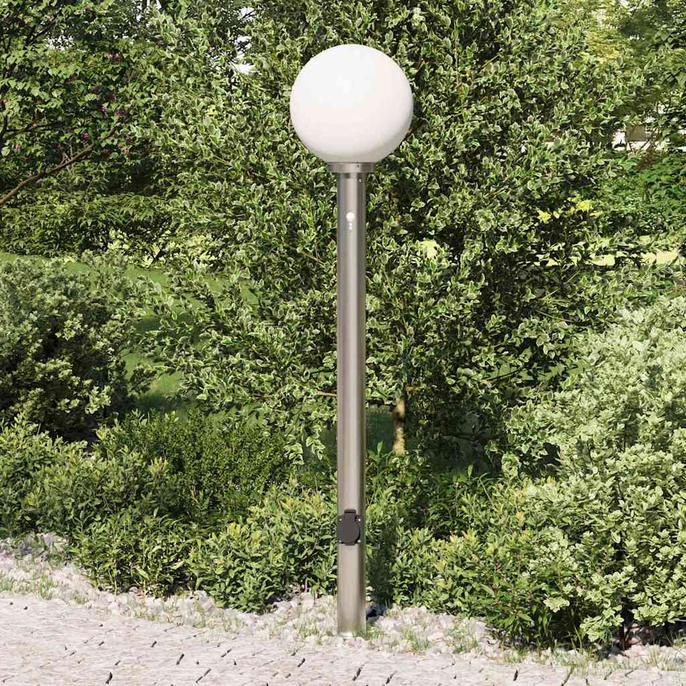 Pakabinamas šviestuvas Apsauginis šviestuvas su jutikliu ir lizdu, 120 cm, nerūdijantis plienas, IP44