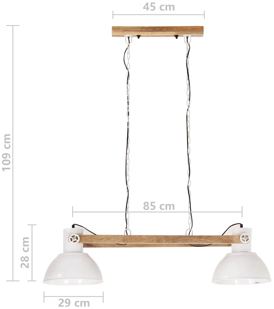 Pakabinamas šviestuvas, baltas, 109cm, 25W, E27