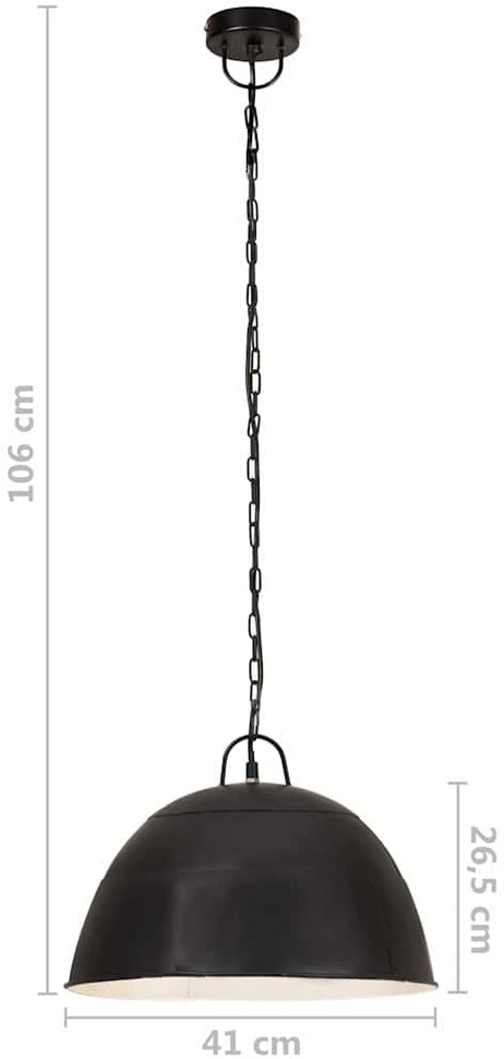 Pakabinamas šviestuvas, juodas, 41cm, 25W, apskritas, E27