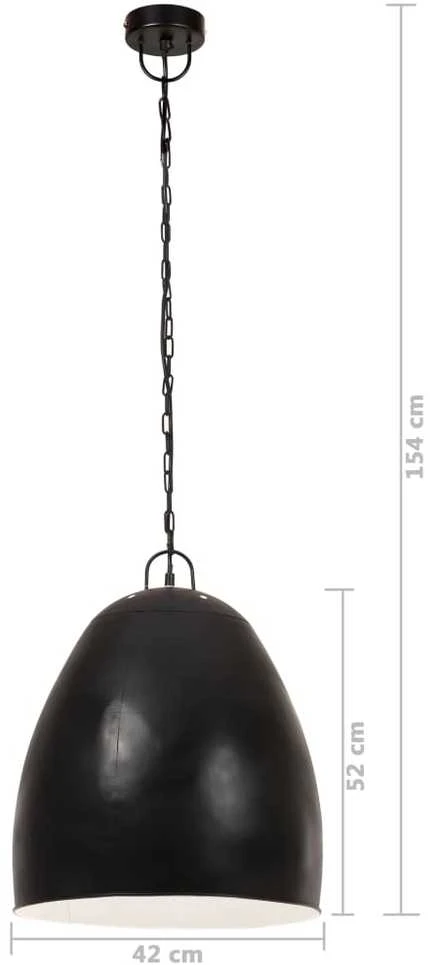 Pakabinamas šviestuvas, juodas, 42cm, 25W, apskritas, E27