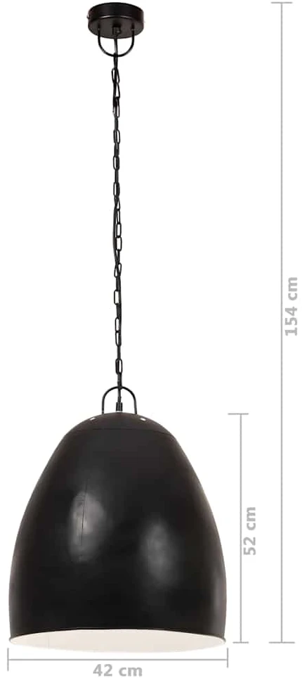 Pakabinamas šviestuvas, juodas, 42cm, 25W, apskritas, E27