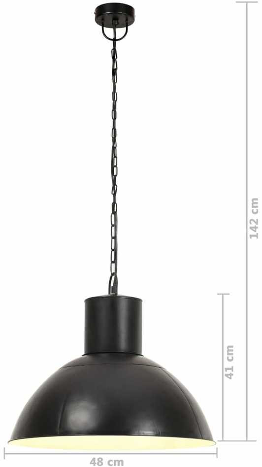 Pakabinamas šviestuvas, juodas, 48cm, 25W, apskritas, E27