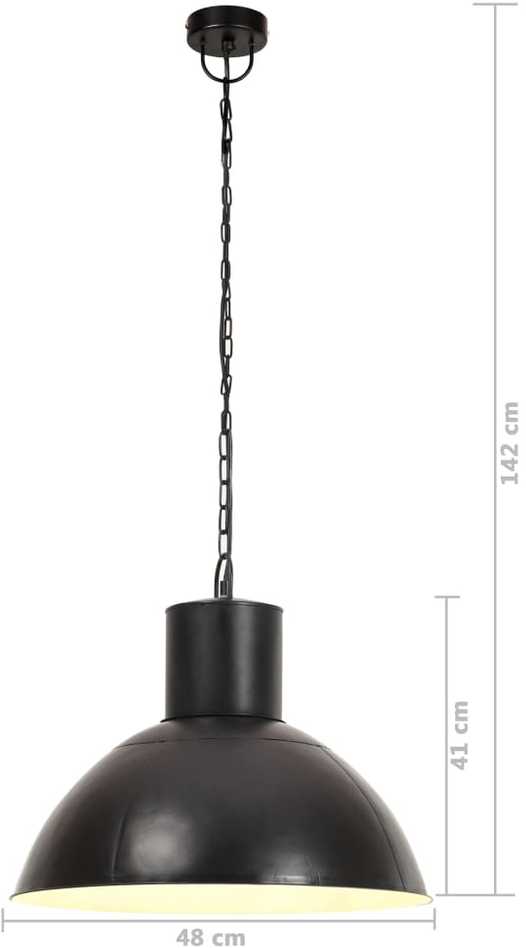 Pakabinamas šviestuvas, juodas, 48cm, 25W, apskritas, E27