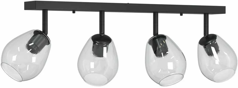 Pakabinamas šviestuvas Lubų prožektorius Juoda 73,5 x 13 x 26 cm Stiklas ir metalas