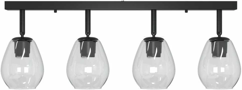 Pakabinamas šviestuvas Lubų prožektorius Juoda 73,5 x 13 x 26 cm Stiklas ir metalas