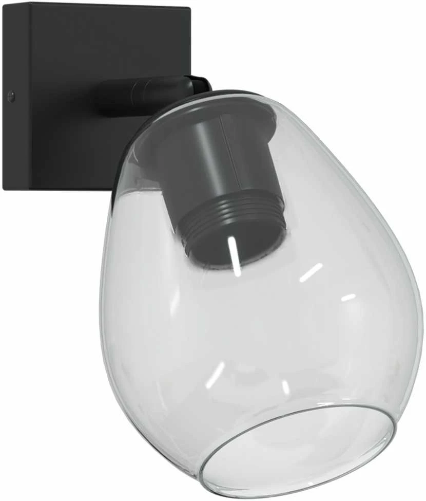 Pakabinamas šviestuvas Lubų prožektorius Juoda 13 x 13 x 26 cm Stiklas ir metalas