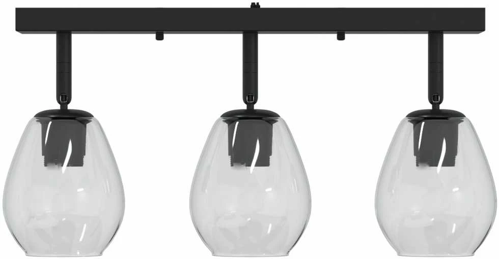 Pakabinamas šviestuvas Lubų prožektorius Juoda 54 x 13 x 26 cm Stiklas ir metalas