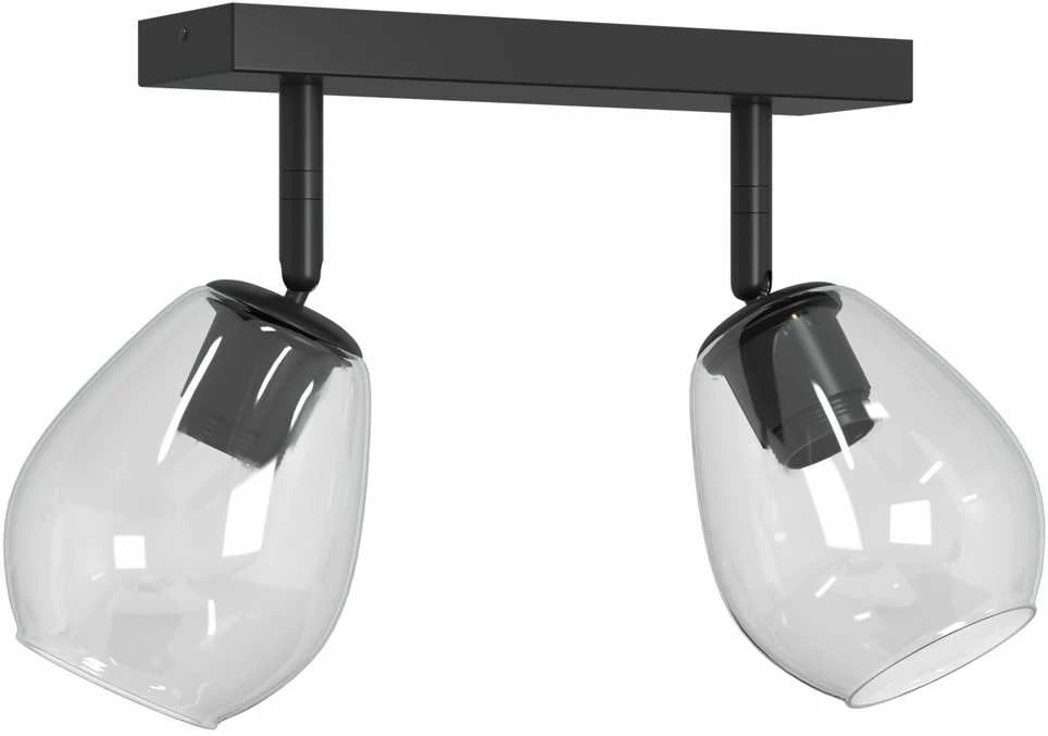 Pakabinamas šviestuvas Lubų prožektorius Juoda 33 x 13 x 26 cm Stiklas ir metalas