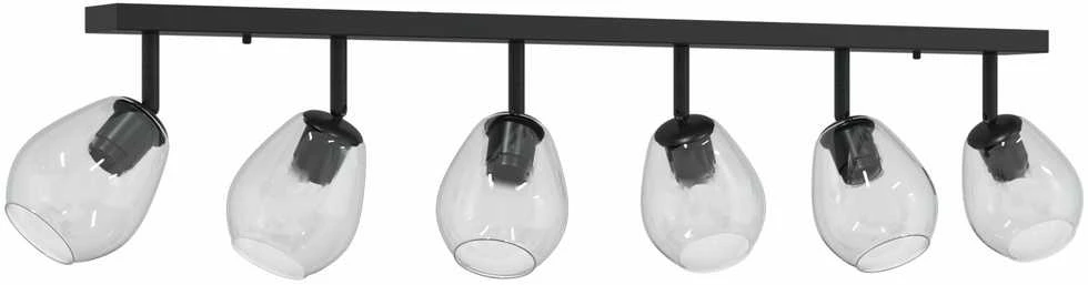 Pakabinamas šviestuvas Lubų prožektorius Juoda 110,5 x 13 x 26 cm Stiklas ir metalas