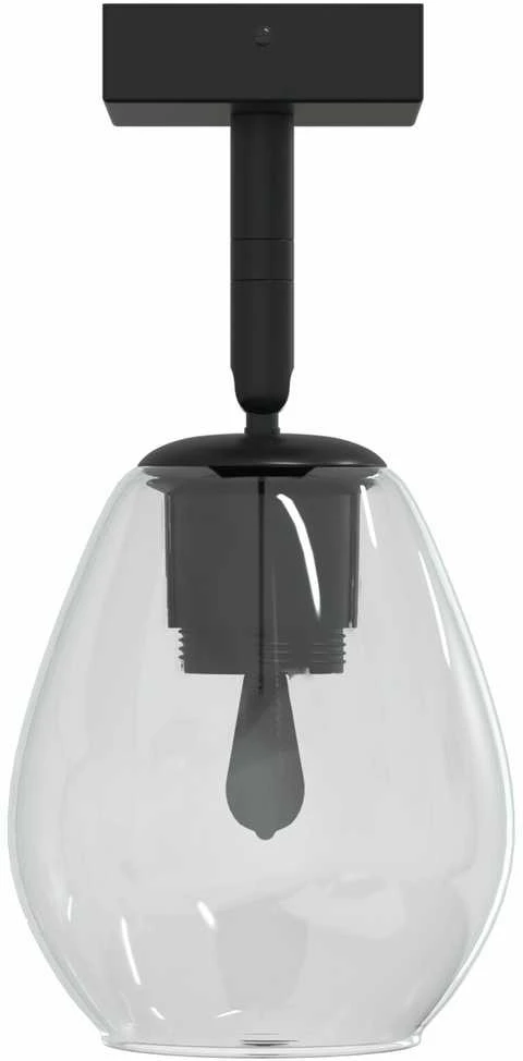 Pakabinamas šviestuvas Lubų prožektorius Juoda 13 x 13 x 26 cm Stiklas ir metalas
