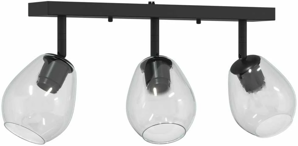 Pakabinamas šviestuvas Lubų prožektorius Juoda 54 x 13 x 26 cm Stiklas ir metalas