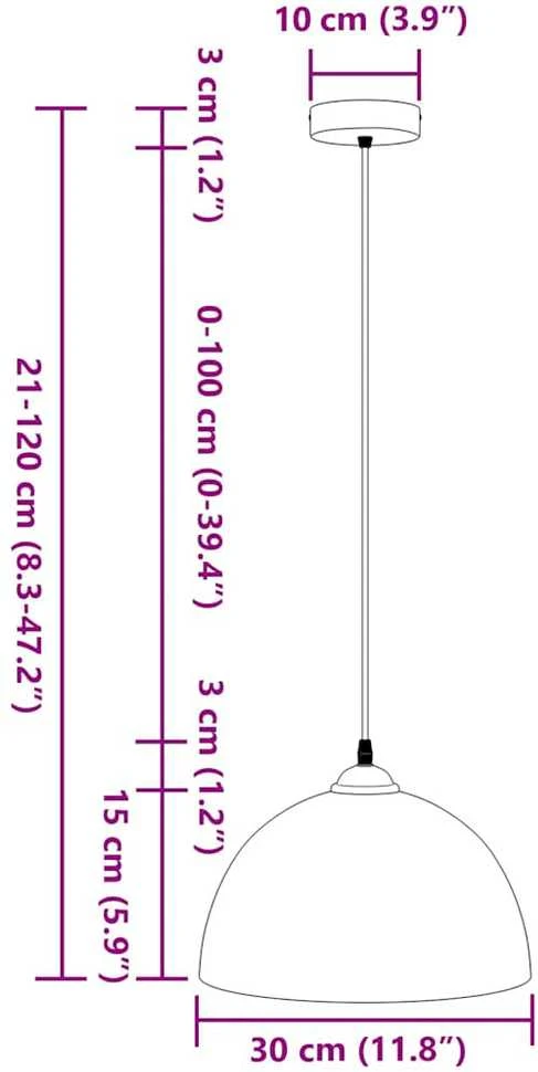 Pakabinamas šviestuvas Pakabinami šviestuvai, 2vnt., reguliuojamo aukščio, E27 Ø 30cm