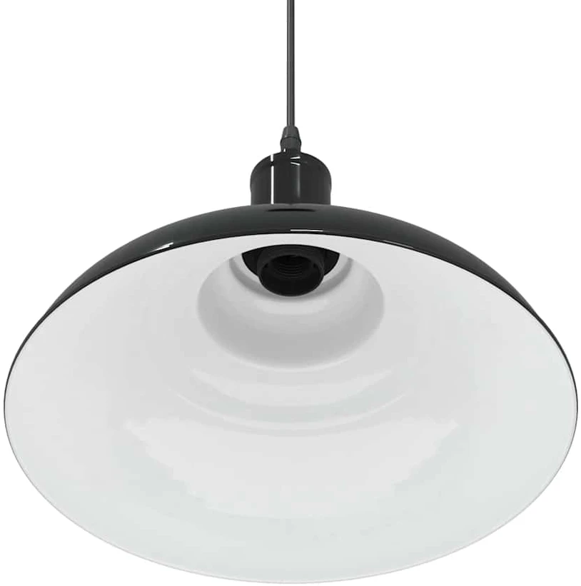 Pakabinamas šviestuvas, reguliuojamo aukščio, E27, blizgios juodos spalvos, Ø 31 cm, metalas