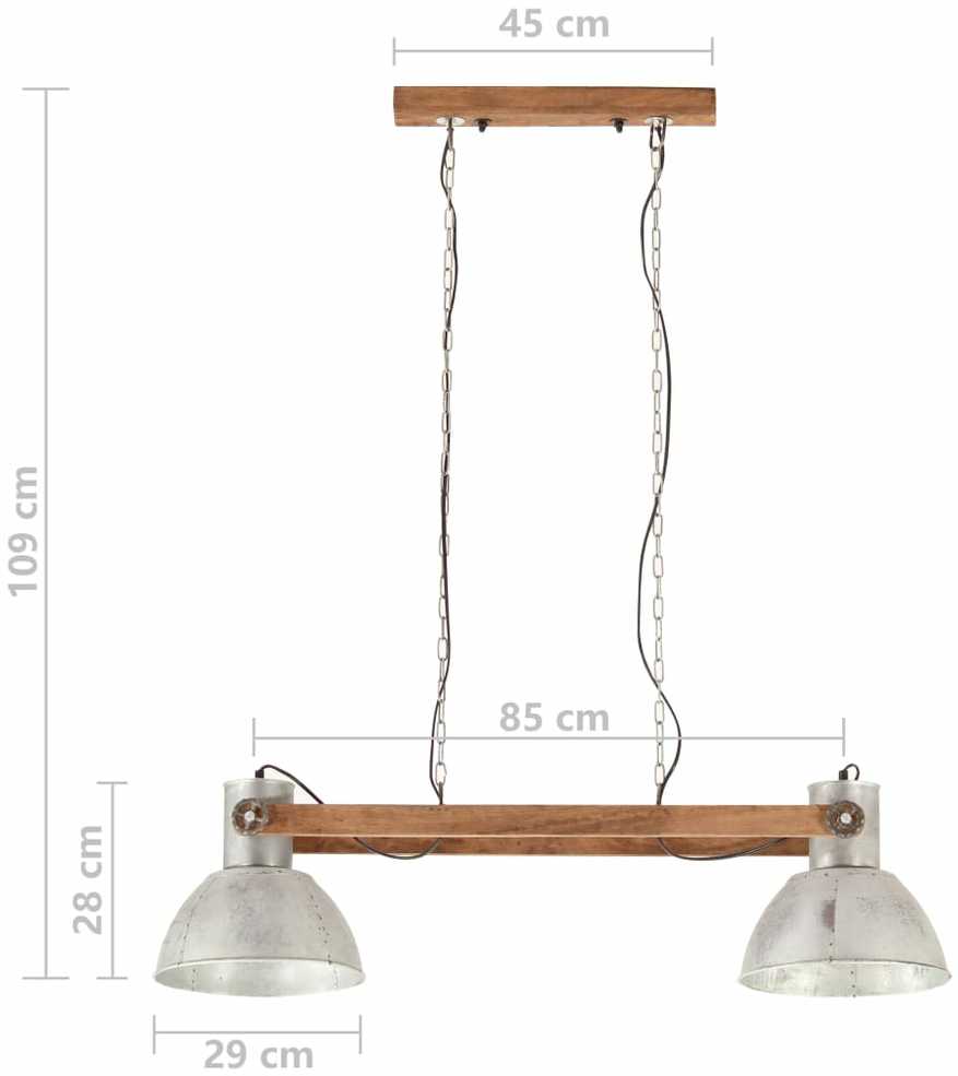 Pakabinamas šviestuvas, sidabrinis, 109cm, 25W, E27