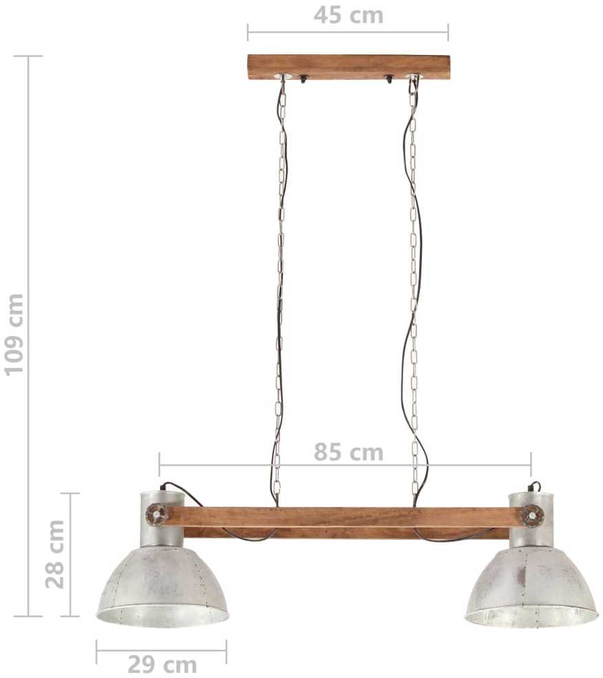 Pakabinamas šviestuvas, sidabrinis, 109cm, 25W, E27